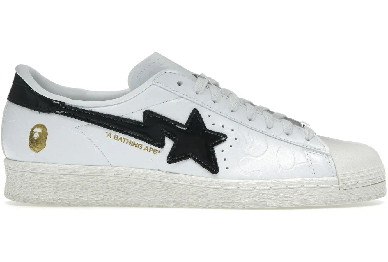 Adidas Superstar Vintage Bape White Black — 36