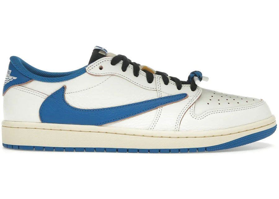 Air Jordan 1 Retro Low OG SP Fragment x Travis Scott Sail Military Blue — 36