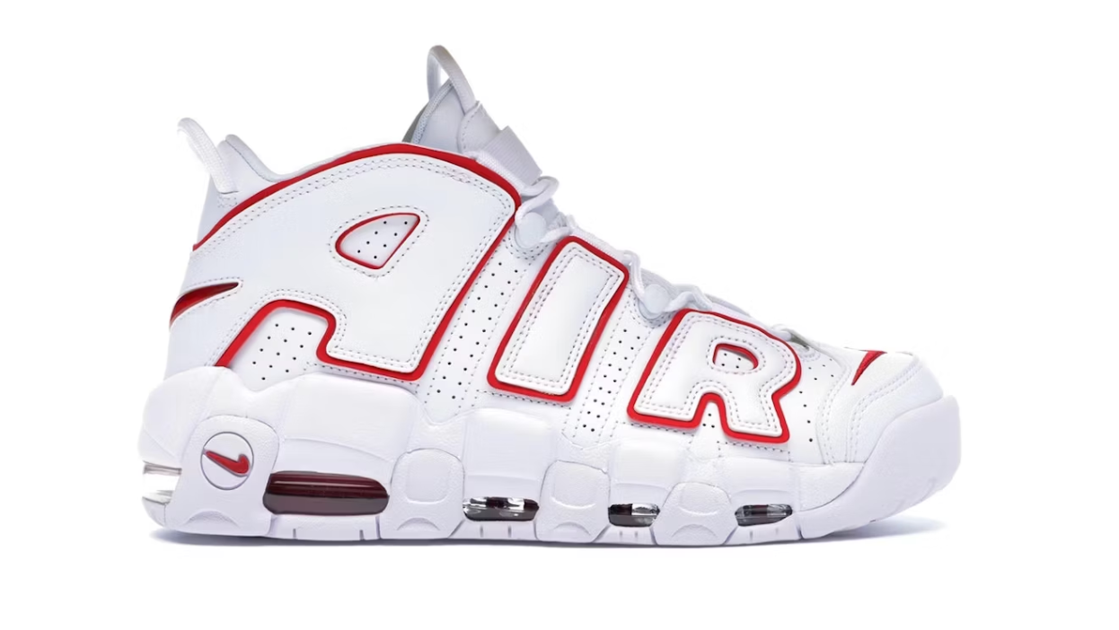 Nike Air More Uptempo White Varsity Red Outline — 36