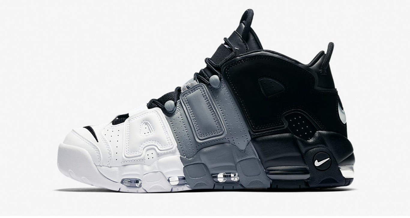 Nike Air More Uptempo Black White Cool Grey — 36