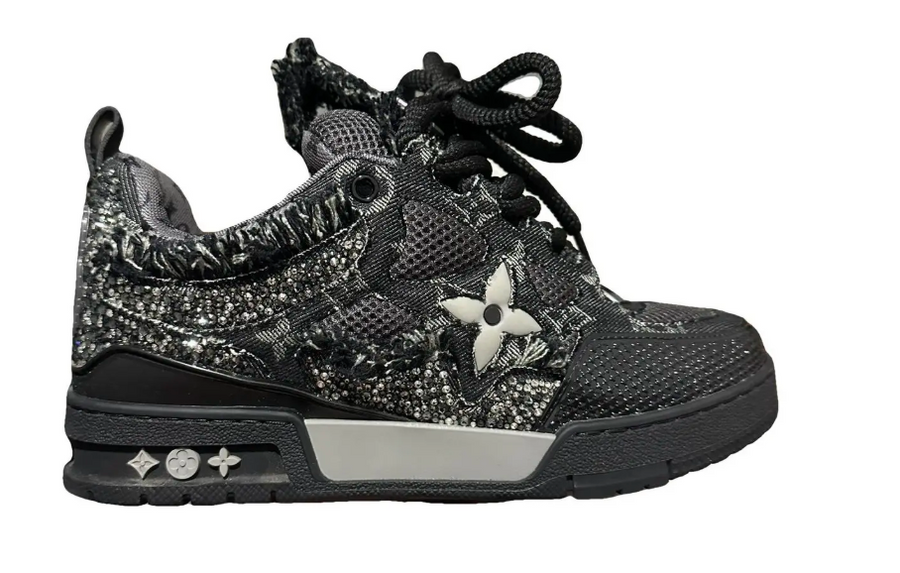 Louis Vuitton x Swarovski Monogram Crystal Sneakers Black — 36