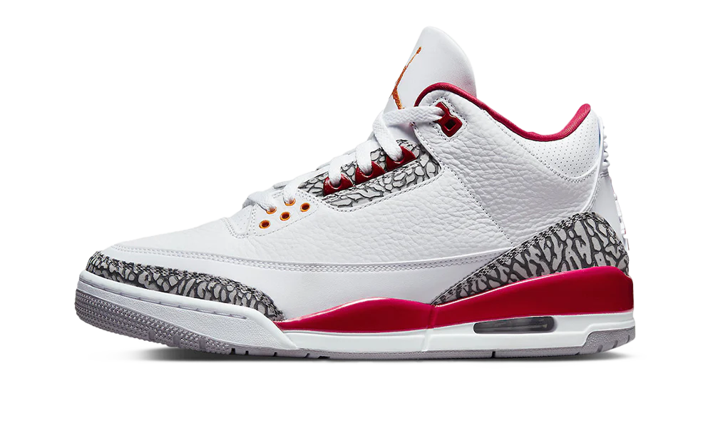 AIR JORDAN 3 RETRO CARDINAL RED — 36