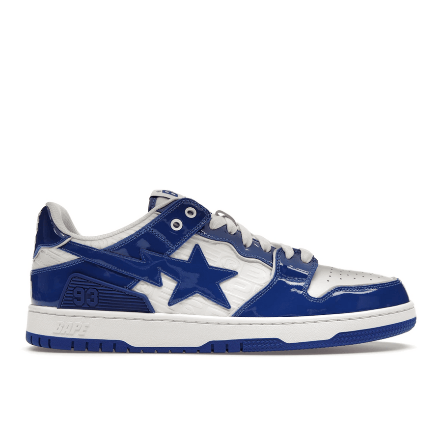 A Bathing Ape Bape SK8 Sta Blue White Patent — 36