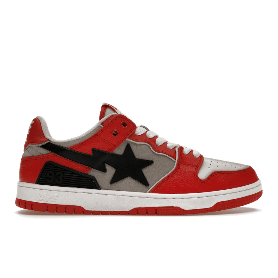 A Bathing Ape Bape SK8 Sta Red Grey — 36