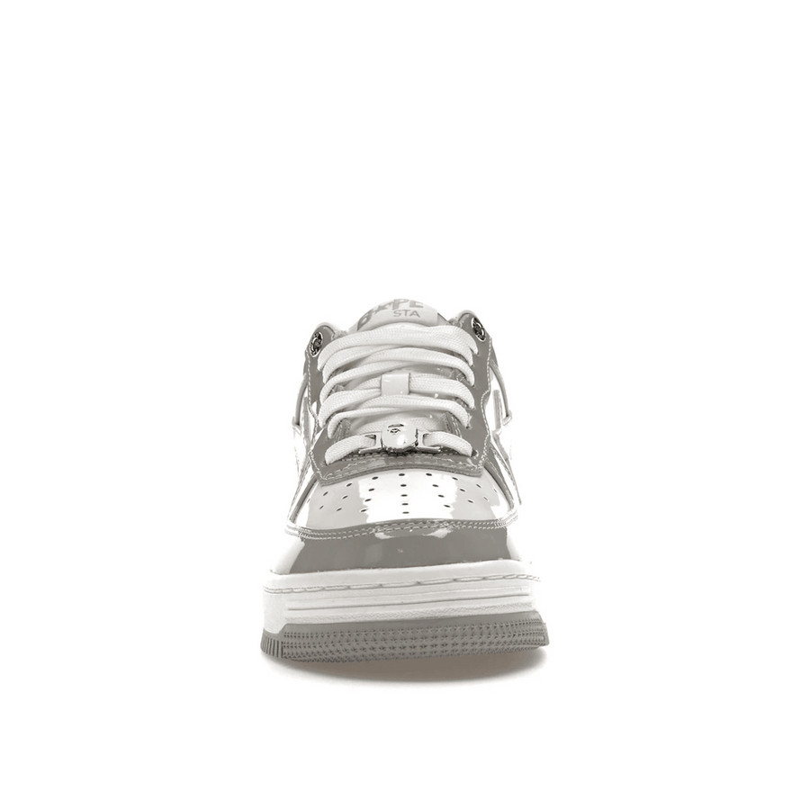 A Bathing Ape Bape Sta Patent Leather White Grey — 36