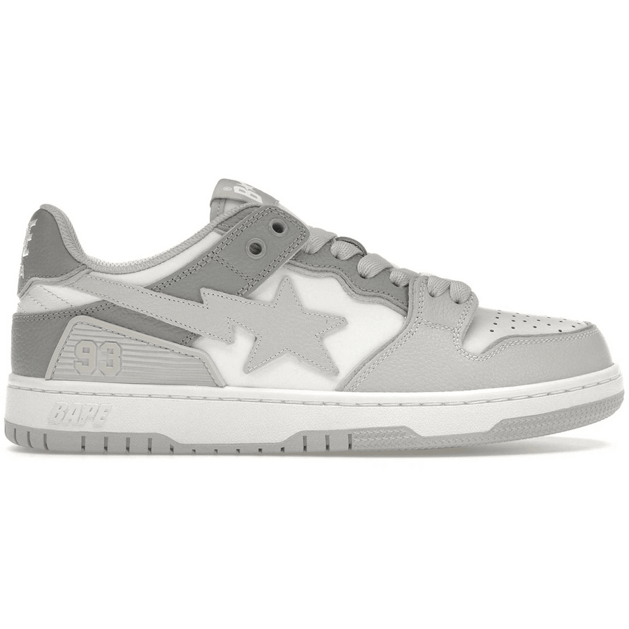 A Bathing Ape Sk8 Sta #5 White Grey — 36