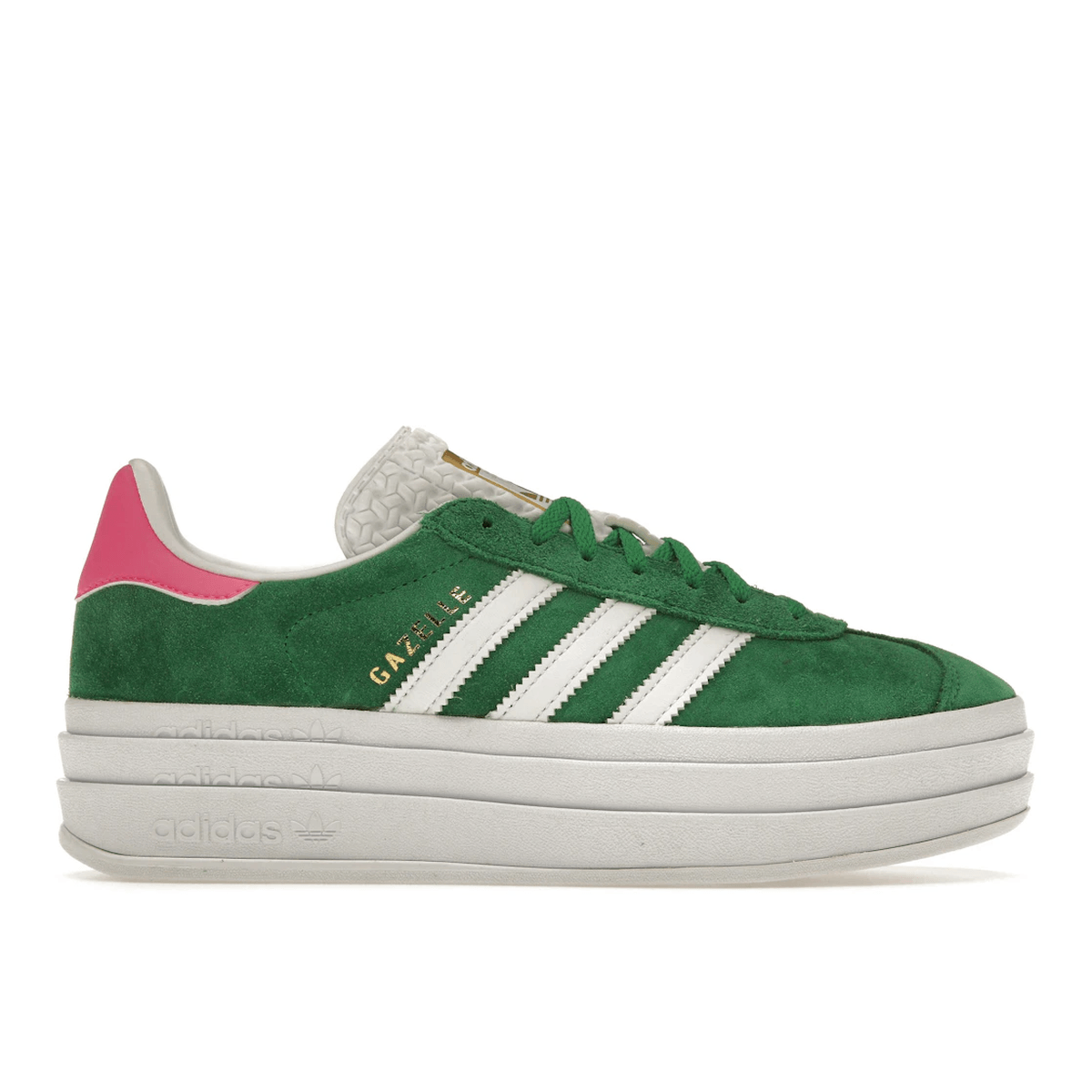 Adidas Gazelle Bold Green Lucid Pink — 36
