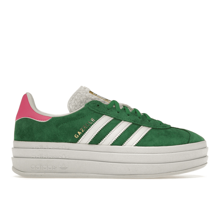 Adidas Gazelle Bold Green Lucid Pink — 36
