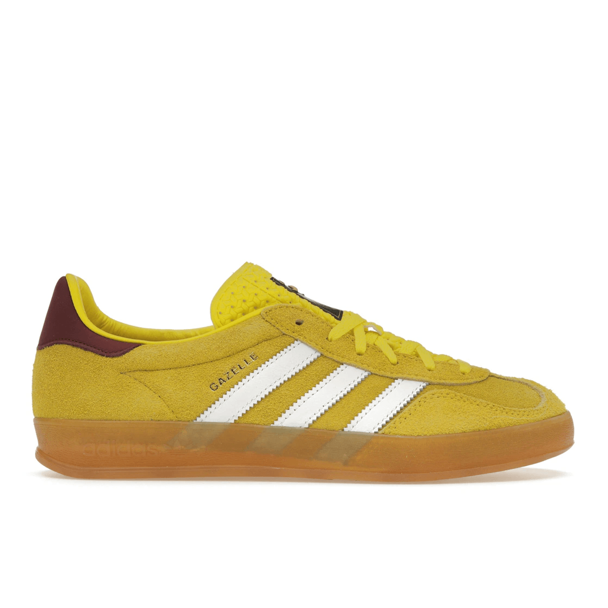 Adidas Gazelle Indoor Bright Yellow Collegiate Burgundy — 36