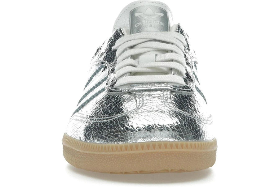 Adidas Samba OG Silver Metallic Cracked Leather — 36