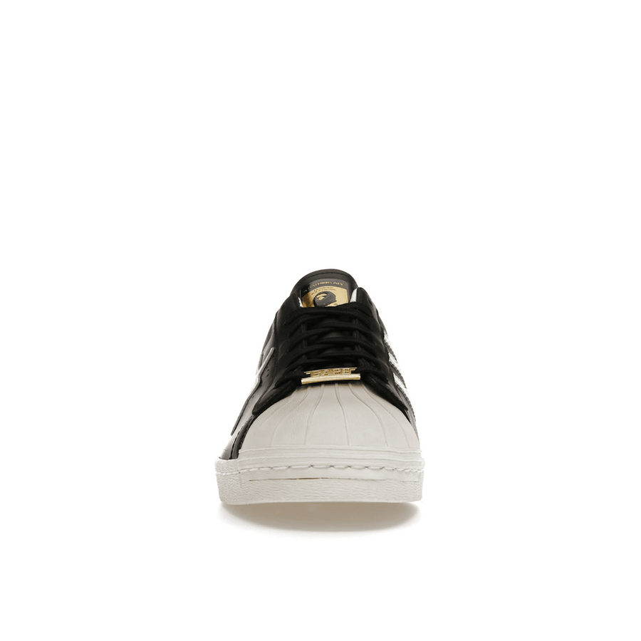 Adidas Superstar 80s Bape Black White Gold — 36