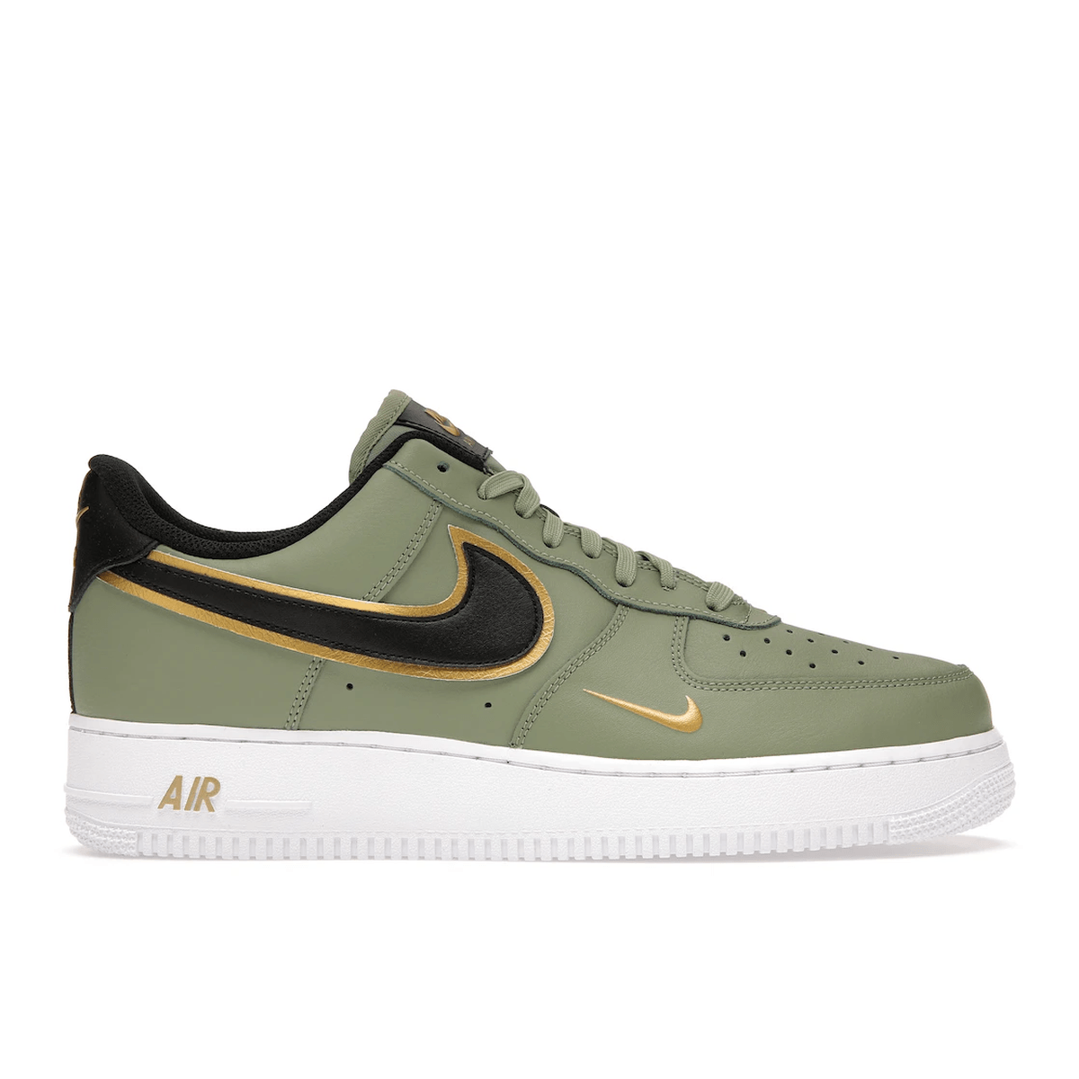 Air Force 1 Double Swoosh Olive Gold Black — 36