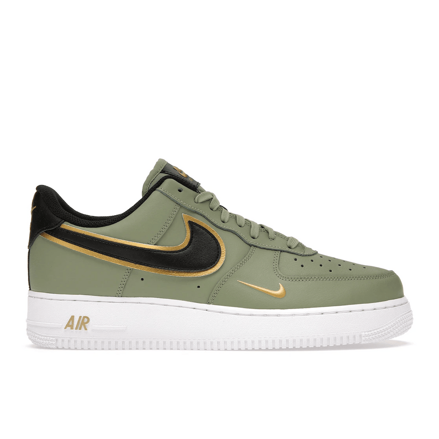 Air Force 1 Double Swoosh Olive Gold Black — 36