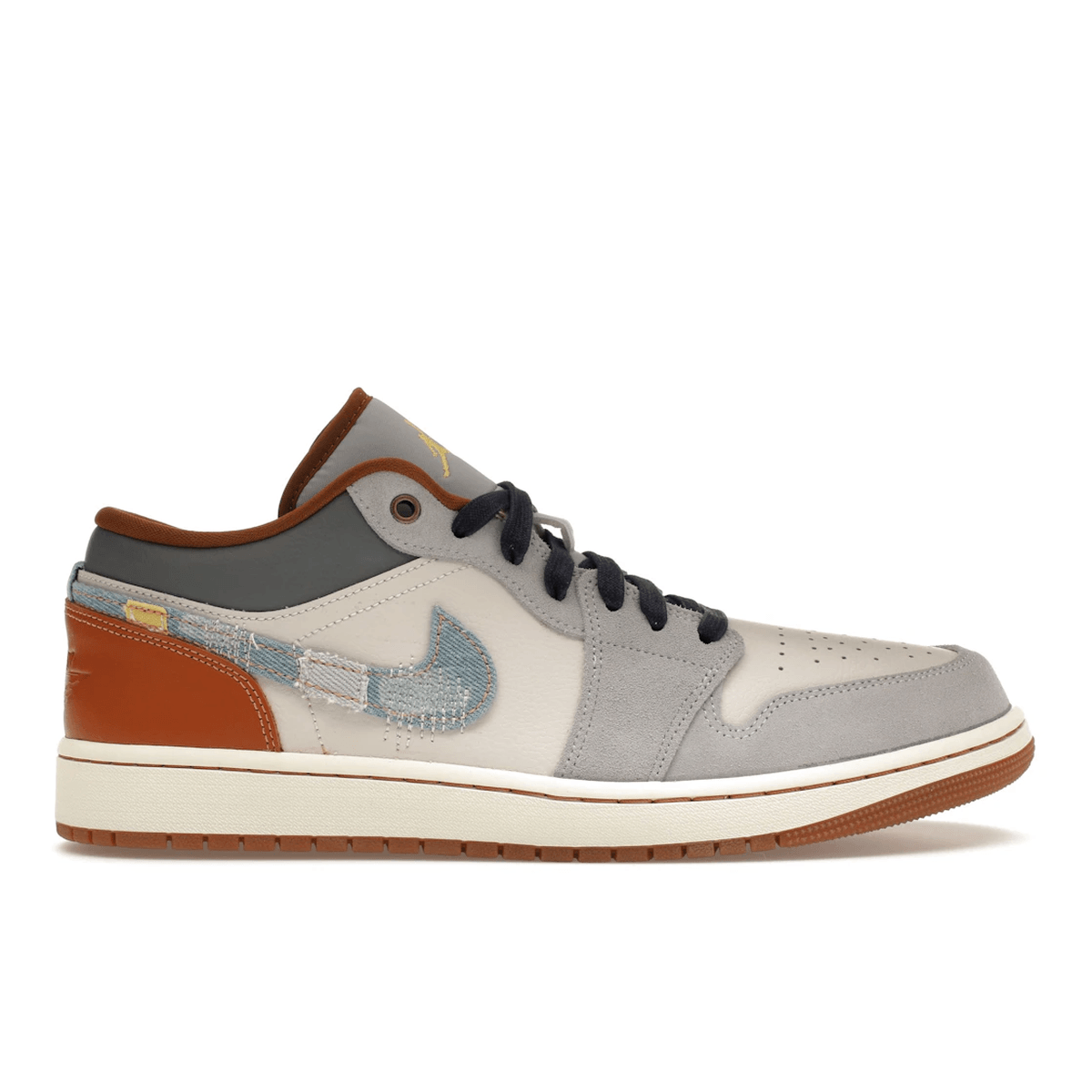 Air Jordan 1 Low SE Phantom Repaired Denim Swoosh — 36
