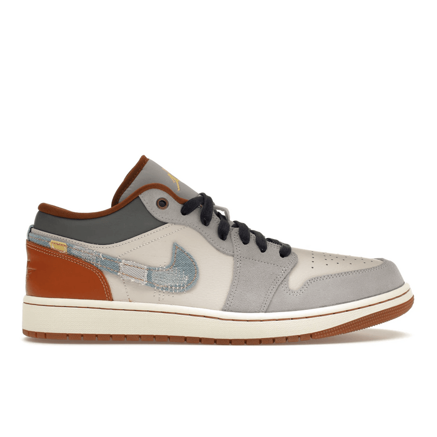 Air Jordan 1 Low SE Phantom Repaired Denim Swoosh — 36