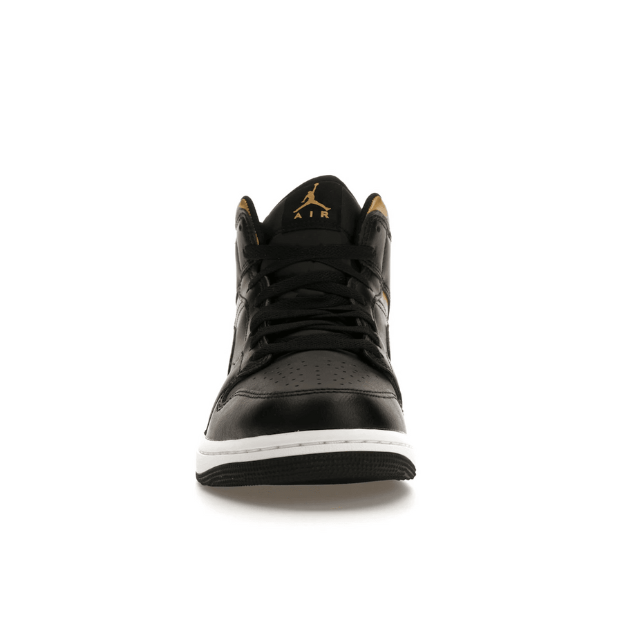 Air Jordan 1 Mid Black Metallic Gold — 36