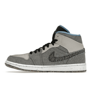 Air Jordan 1 Mid Crater Gray University Blue