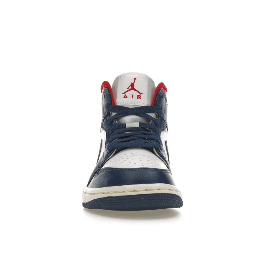 Air Jordan 1 Mid French Blue Gym Red — 36