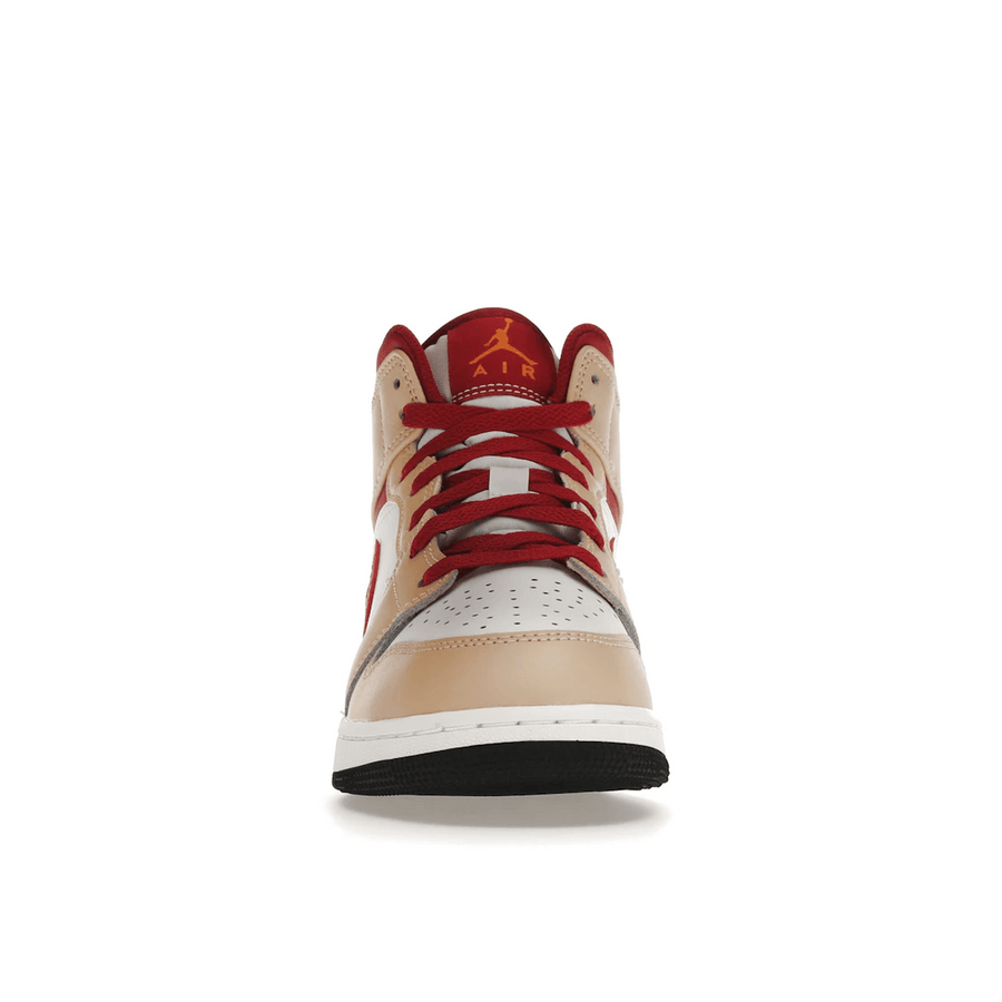 Air Jordan 1 Mid Light Curry Cardinal — 36