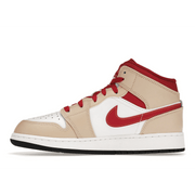 Air Jordan 1 Mid Light Curry Cardinal