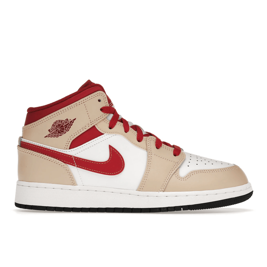 Air Jordan 1 Mid Light Curry Cardinal — 36