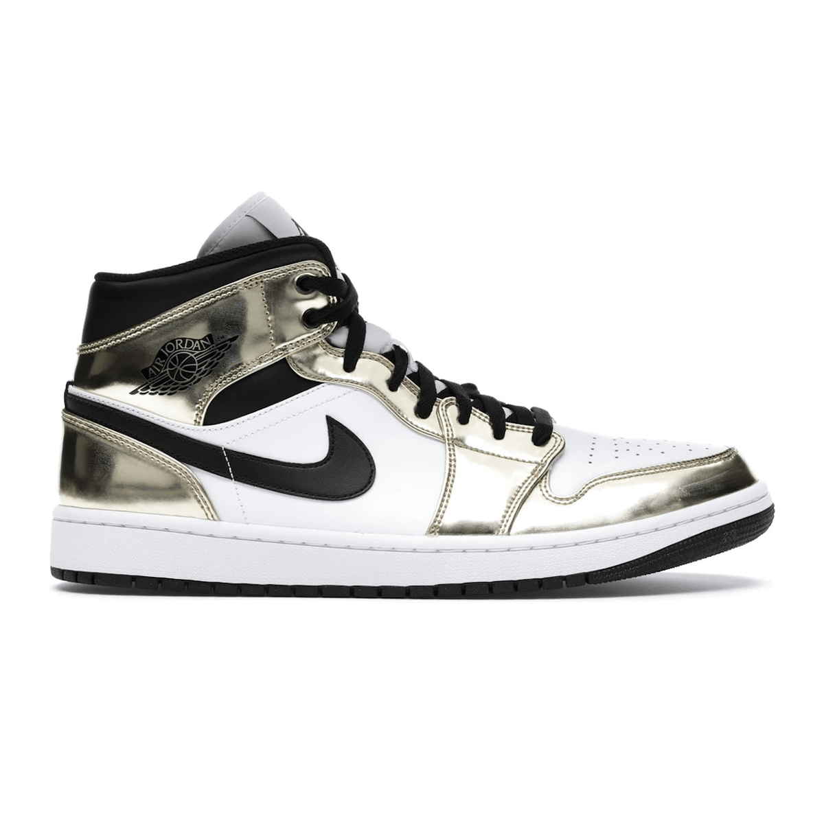 Air Jordan 1 Mid Metallic Gold Black White — 36