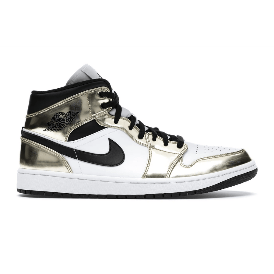 Air Jordan 1 Mid Metallic Gold Black White — 36