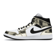 Air Jordan 1 Mid Metallic Gold Black White