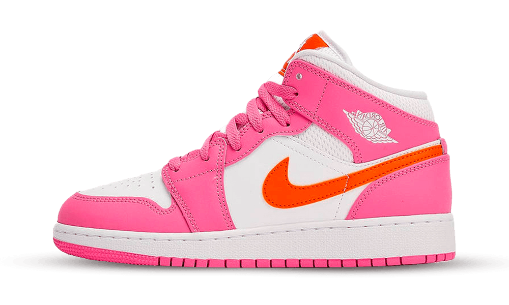 Air Jordan 1 Mid Pinksicle Safety Orange — 36