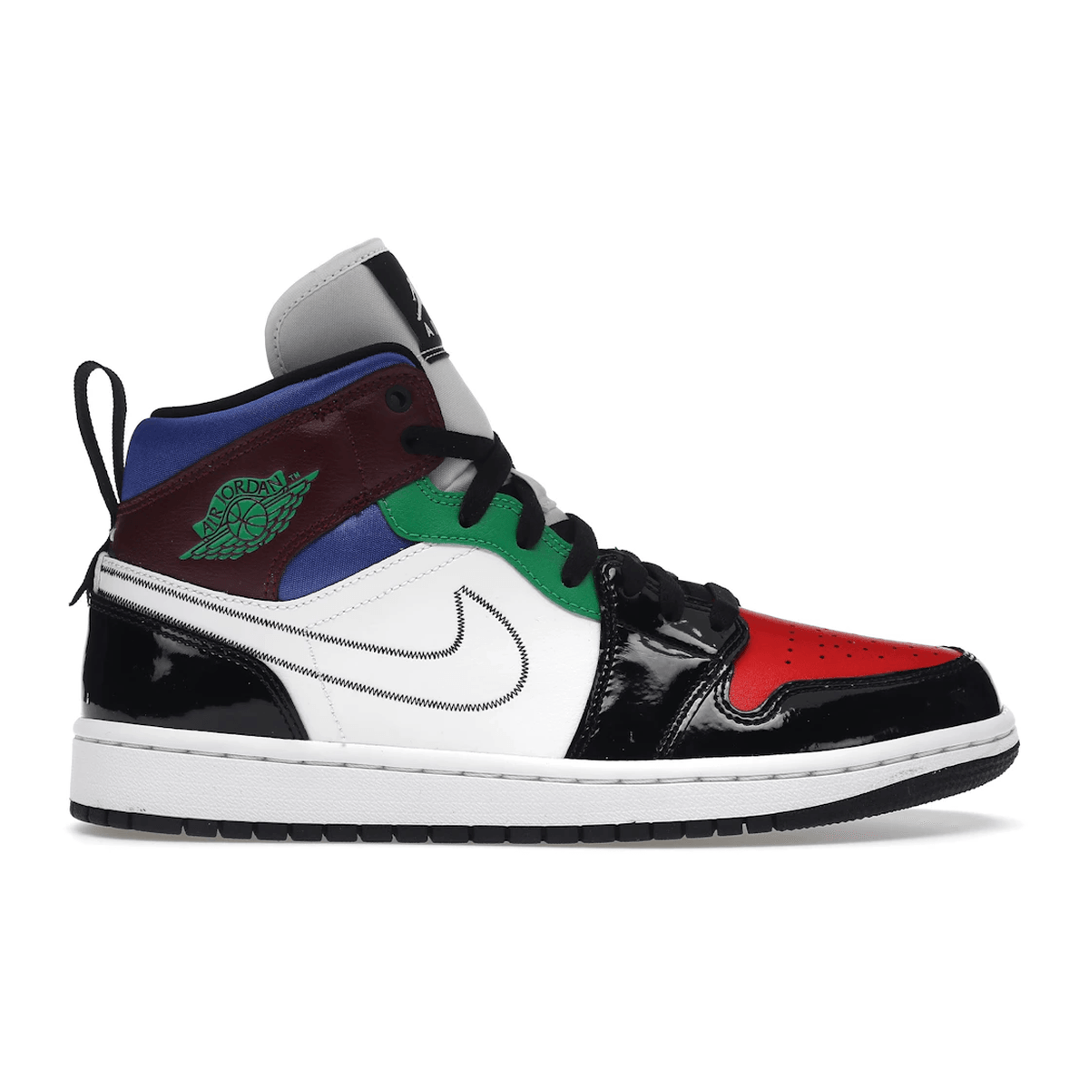 Air Jordan 1 Mid SE Black White Multi-Color — 36