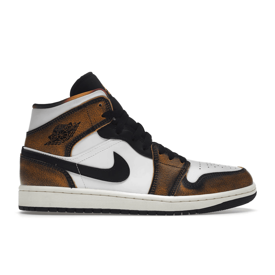 Air Jordan 1 Mid SE Orange Wear Away — 36