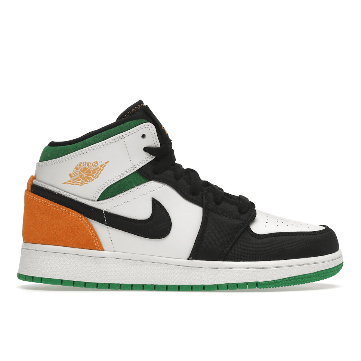 Air Jordan 1 Mid SE White Laser Orange Lucky Green — 36
