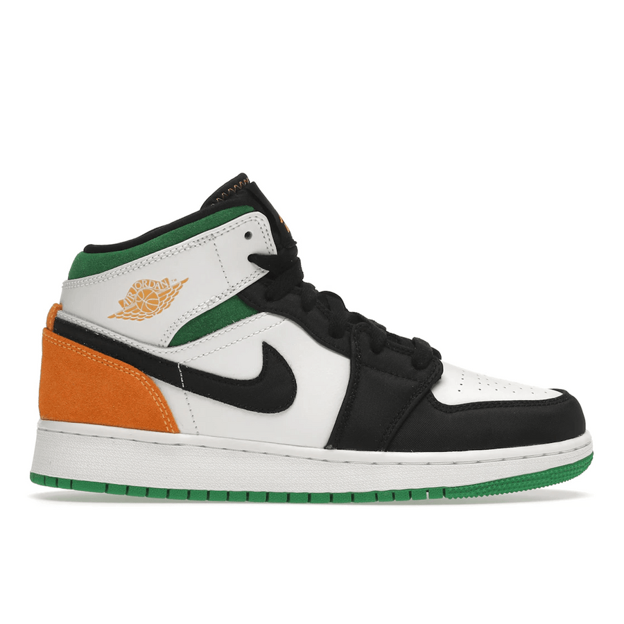 Air Jordan 1 Mid SE White Laser Orange Lucky Green — 36
