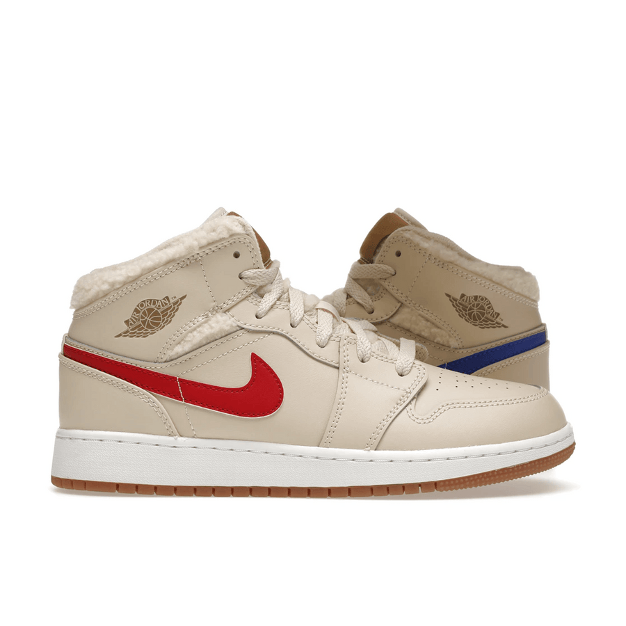 Air Jordan 1 Mid Utility Fleece Pearl White — 36