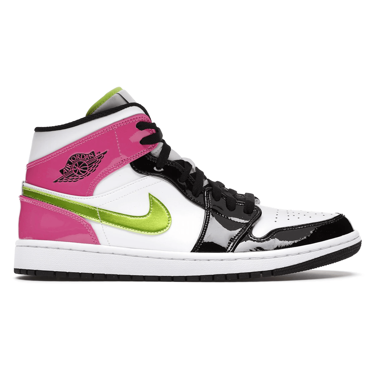 Air Jordan 1 Mid White Black Cyber Pink — 36