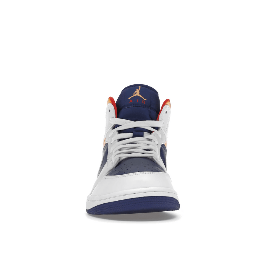Air Jordan 1 Mid White Laser Orange Deep Royal Blue — 36