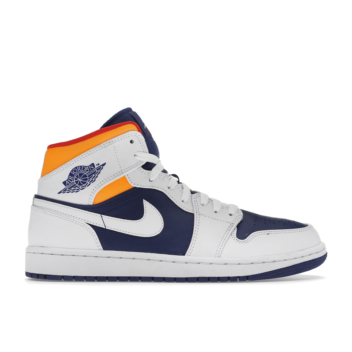 Air Jordan 1 Mid White Laser Orange Deep Royal Blue — 36