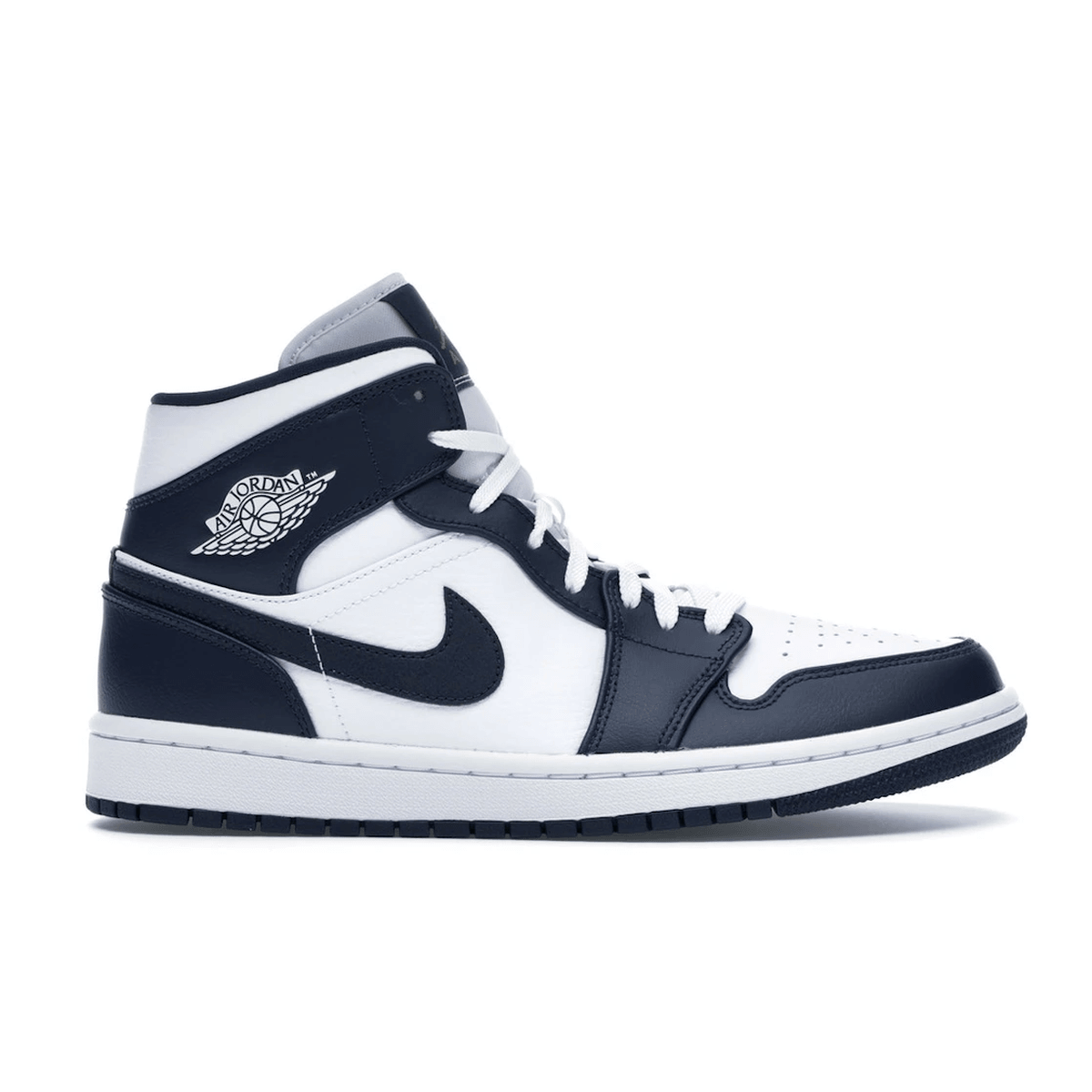 Air Jordan 1 Mid White Metallic Gold Obsidian — 36