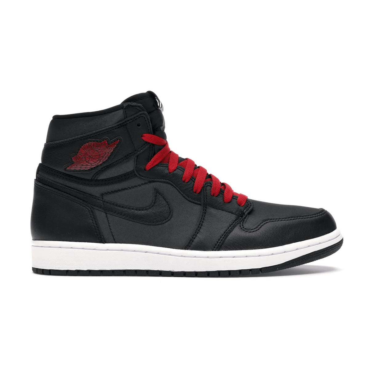 Air Jordan 1 Retro High Black Satin Gym Red — 36
