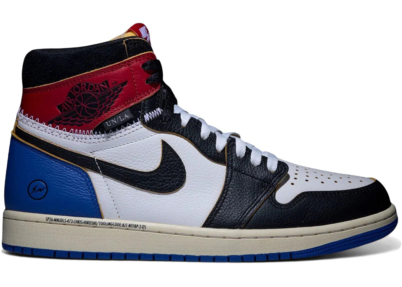 Air Jordan 1 Retro High OG SP Fragment x Union LA Varsity Red Sport Royal — 36