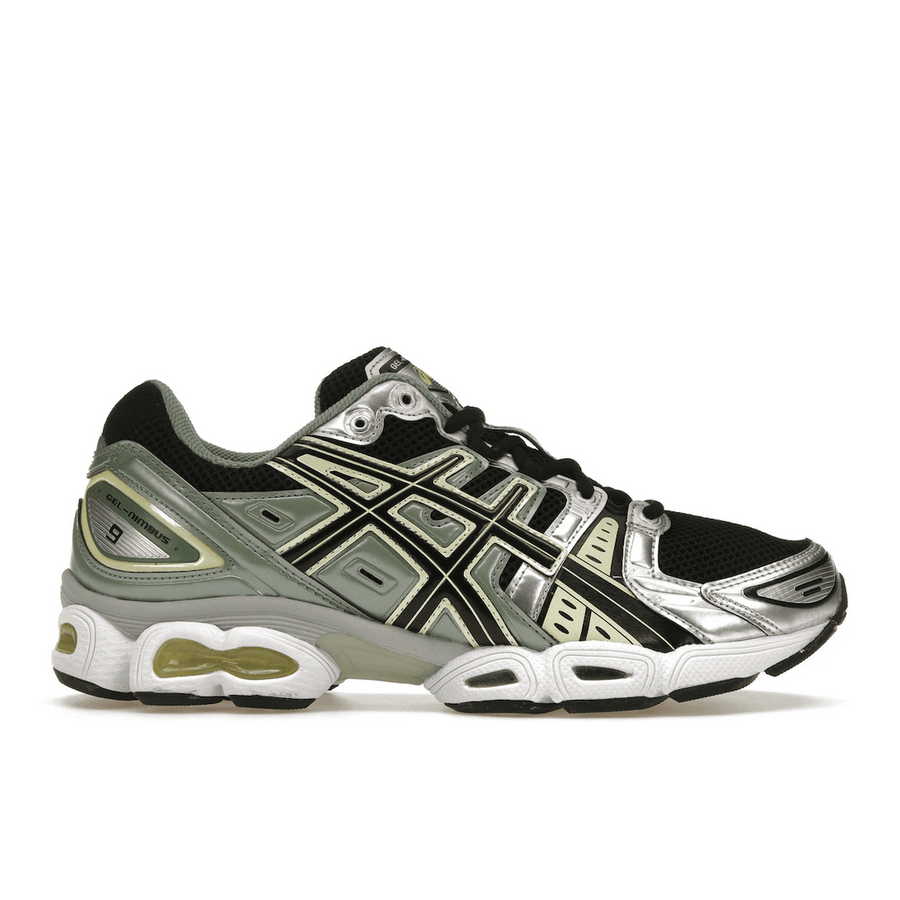 ASICS Gel-Nimbus 9 Black Green Yellow Silver — 36