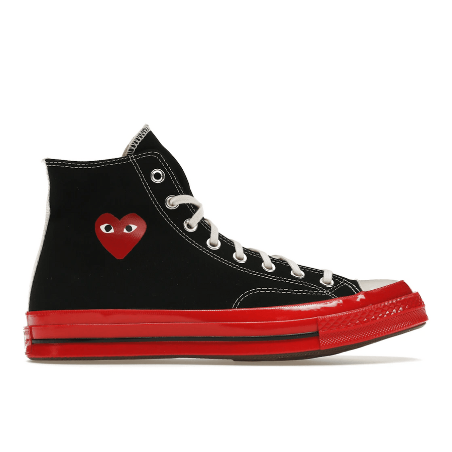 Converse Chuck Taylor All Star 70 Hi Comme des Garcons PLAY Black Red Midsole — 36
