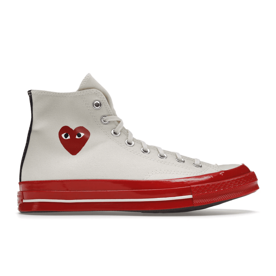 Converse Chuck Taylor All Star 70 Hi Comme des Garcons PLAY Egret Red Midsole — 36