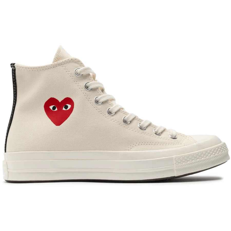 Converse Chuck Taylor All Star 70 Hi Comme des Garcons PLAY Single Heart Milk — 36