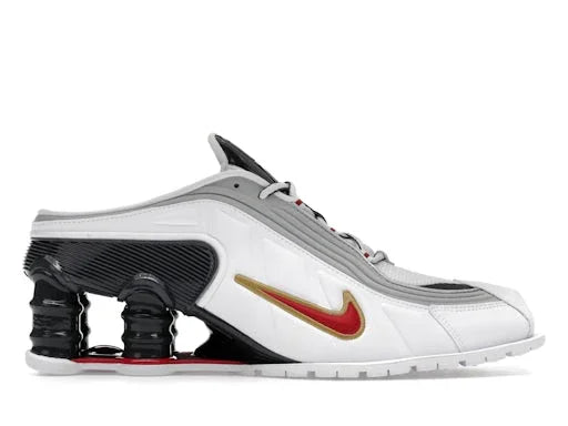 Nike Shox MR4 Mule Martine Rose Metallic Platinum Varsity Red — 36