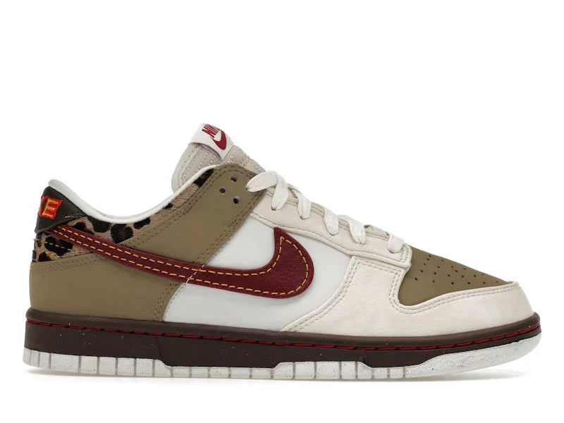 Nike Dunk Low Retro Khaki Team Red Pearl White — 36