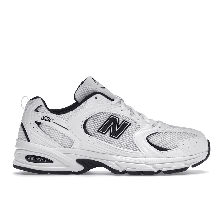 New Balance 530 White Black Details — 36