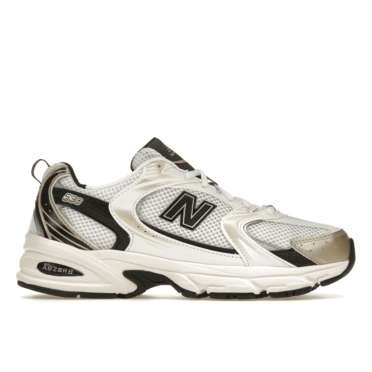 New Balance 530 White Light Gold Metallic — 36