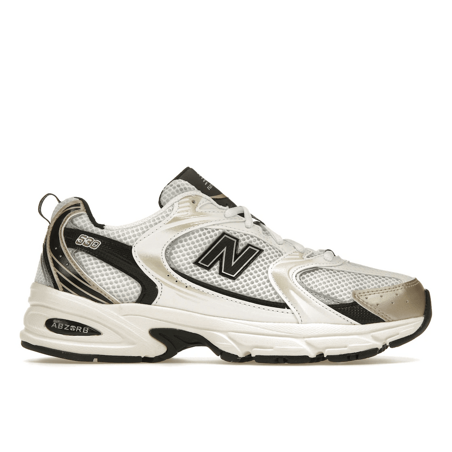 New Balance 530 White Light Gold Metallic — 36