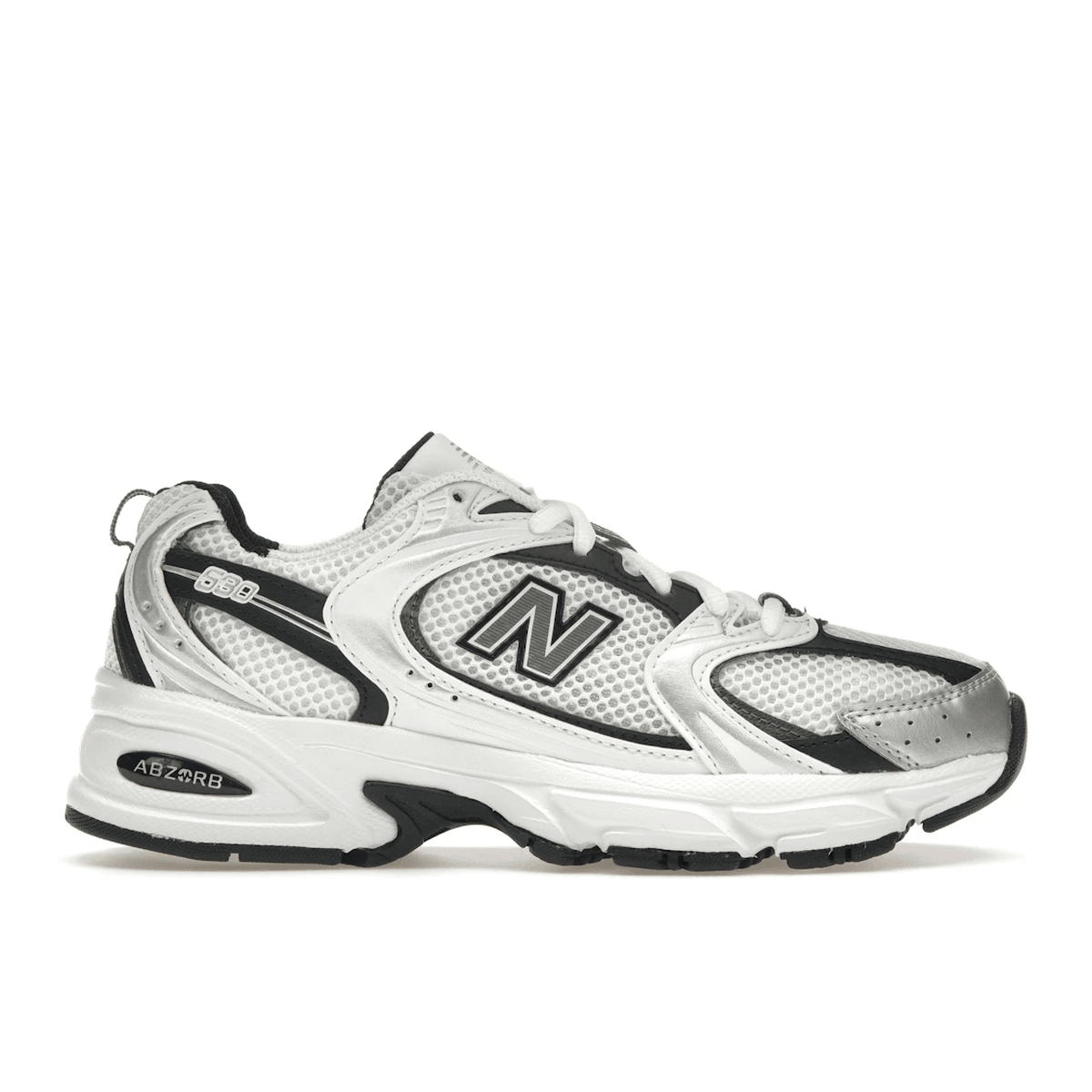 New Balance 530 White Silver Metallic Black — 36